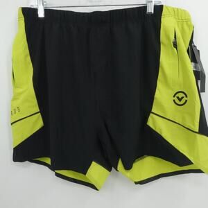 Virus Shorts Mens 2XL Black Yellow Hinge Stretch Performance Running Workout Gym
